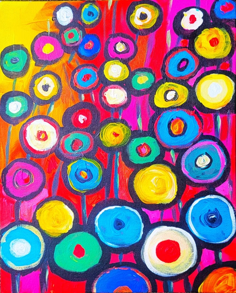 flowers painting suitable for Corporate event painting, Sip & paint DC, Paint & Sip DC, Washington